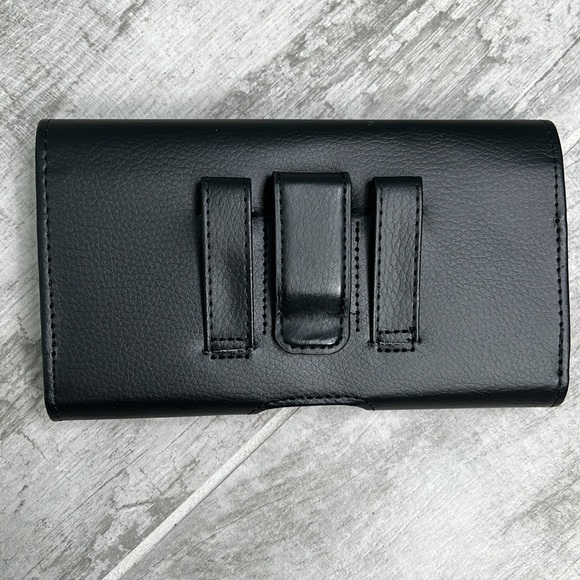 AGOZ Horizontal Faux Black Leather Belt Clip Case Holster Pouch - Picture 6 of 8